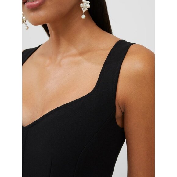 French Connection Whisper Ruth Mini Dress Womens Size 2 Black Sweetheart Lined - Picture 2 of 4